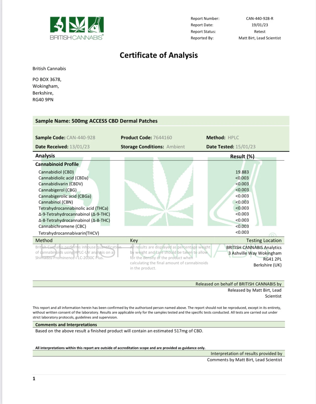 ACCESS CBD® CBD Patches (10 x 50mg) - 500mg - Image 7